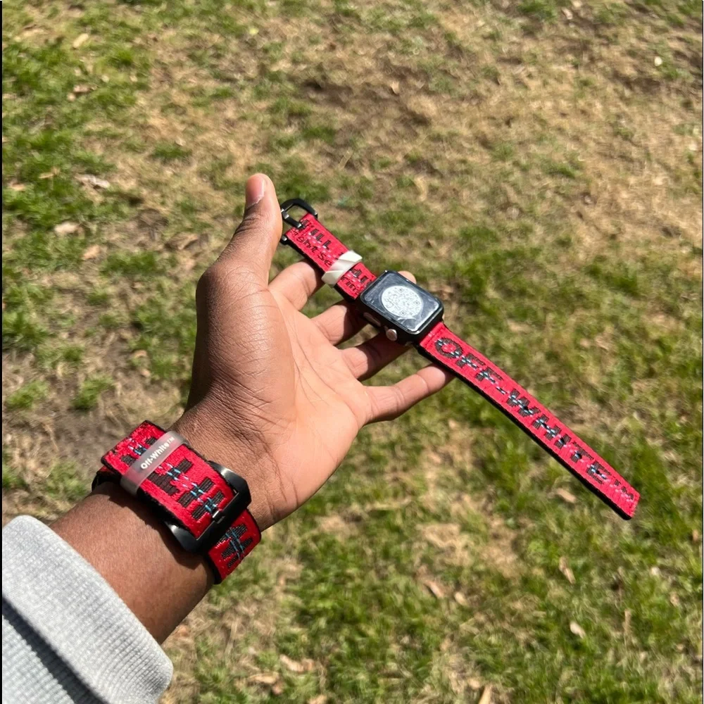 Off-White Mini Belt Apple Watch Band Red